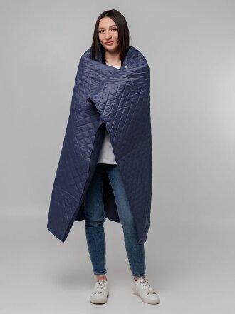 Плед-пончо для пикника SnapCoat, синий Плед-пончо для пикника SnapCoat, синий