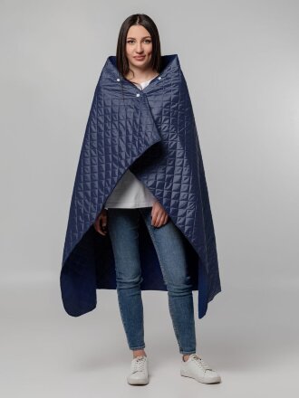 Плед-пончо для пикника SnapCoat, синий Плед-пончо для пикника SnapCoat, синий