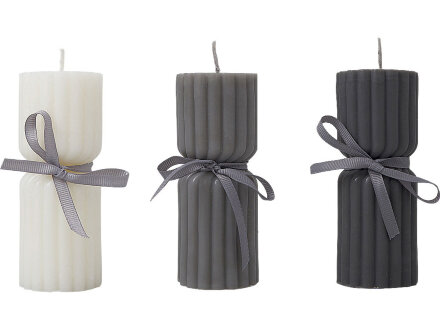 Набор свечей с гранями Vela, темно-серый, белый