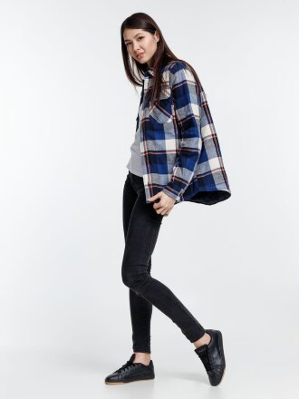 Куртка-рубашка оверсайз унисекс Noah, синяя Куртка-рубашка оверсайз унисекс Noah, синяя