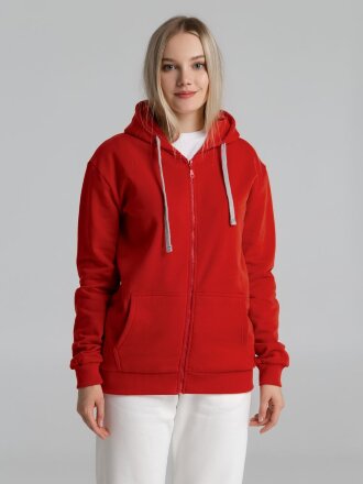 Толстовка на молнии с капюшоном Unit Siverga Heavy, красная Толстовка на молнии с капюшоном Unit Siverga Heavy, красная