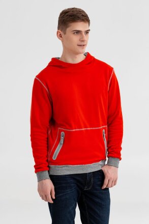 Двусторонняя толстовка Revers, серая с красным Двусторонняя толстовка Revers, серая с красным