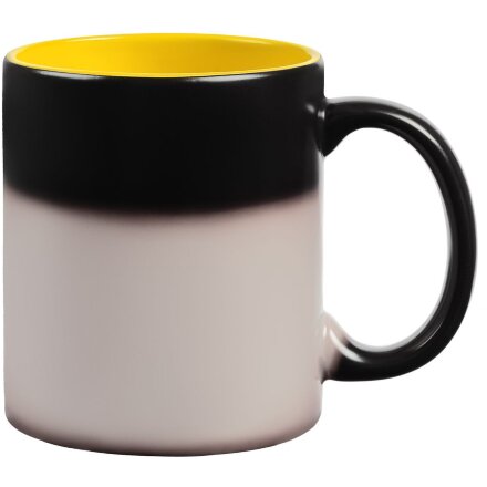 Кружка-хамелеон On Display, матовая, черная с желтым Кружка-хамелеон On Display, матовая, черная с желтым