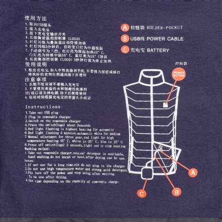 Жилет с подогревом Thermalli Zermatt, темно-синий Жилет с подогревом Thermalli Zermatt, темно-синий