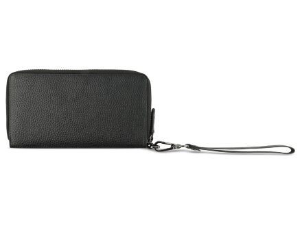 Кошелёк женский BUGATTI Elsa, с защитой данных RFID, чёрный, воловья кожа/полиэстер, 19х3х10,5 см Кошелёк женский BUGATTI Elsa, с защитой данных RFID, чёрный, воловья кожа/полиэстер, 19х3х10,5 см