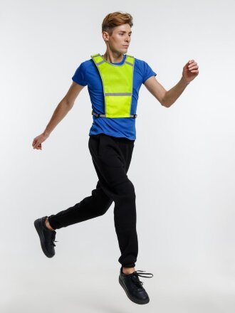 Светоотражающий жилет для бега с маячком Flash, желтый неон Светоотражающий жилет для бега с маячком Flash, желтый неон