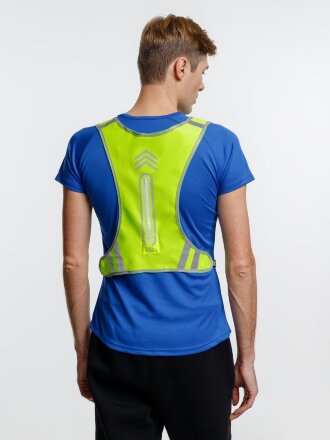 Светоотражающий жилет для бега с маячком Flash, желтый неон Светоотражающий жилет для бега с маячком Flash, желтый неон