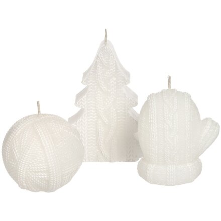 Свеча Kniteam, клубок, белый Свеча Kniteam, клубок, белый