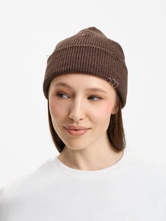 Шапка Ribelle, коричневый меланж