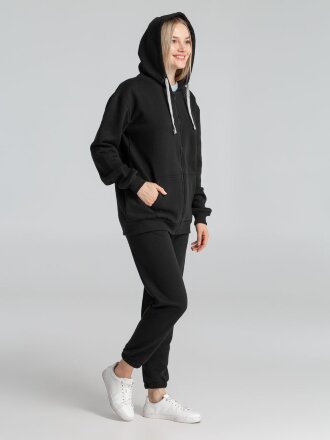 Толстовка на молнии с капюшоном Unit Siverga Heavy, черная Толстовка на молнии с капюшоном Unit Siverga Heavy, черная