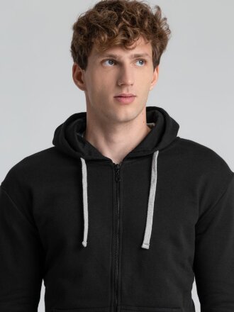 Толстовка на молнии с капюшоном Unit Siverga Heavy, черная Толстовка на молнии с капюшоном Unit Siverga Heavy, черная