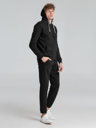 Толстовка на молнии с капюшоном Unit Siverga Heavy, черная Толстовка на молнии с капюшоном Unit Siverga Heavy, черная