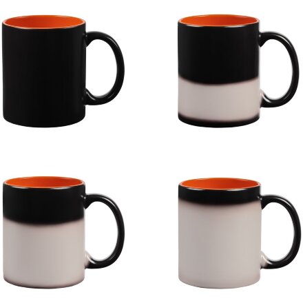 Кружка-хамелеон On Display, матовая, черная с оранжевым Кружка-хамелеон On Display, матовая, черная с оранжевым