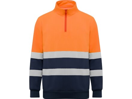 Свитшот ворот на молнии Spica, нэйви/неоновый оранжевый Свитшот ворот на молнии Spica, нэйви/неоновый оранжевый