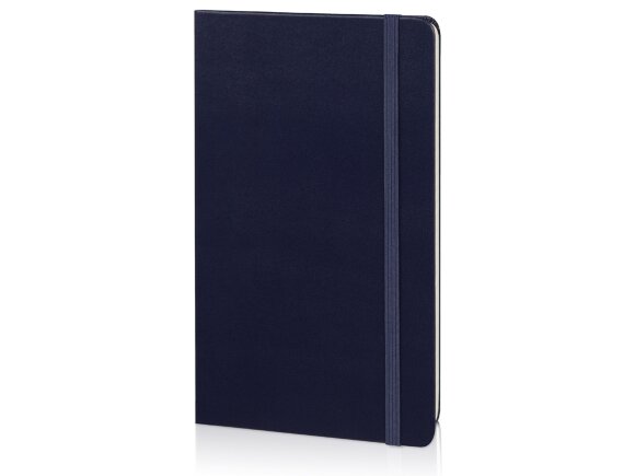 Записная книжка Moleskine Classic (в линейку) в твердой обложке, Medium (11,5x18 см), синий с нанесением логотипа