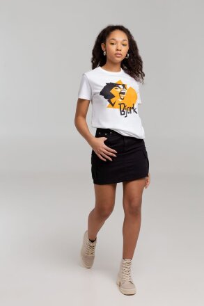 Футболка женская «Меламед. Bjork», белая Футболка женская «Меламед. Bjork», белая