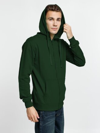 Толстовка на молнии с капюшоном Siverga 2.0, темно-зеленая Толстовка на молнии с капюшоном Siverga 2.0, темно-зеленая