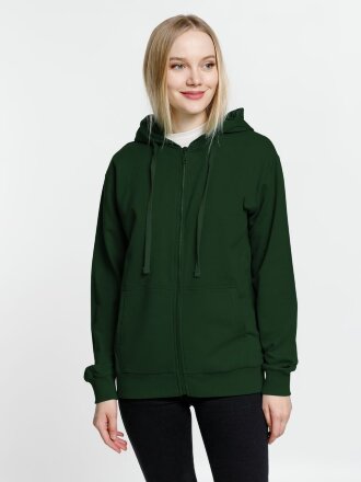 Толстовка на молнии с капюшоном Siverga 2.0, темно-зеленая Толстовка на молнии с капюшоном Siverga 2.0, темно-зеленая