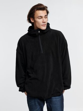 Анорак флисовый унисекс Fliska, черный Анорак флисовый унисекс Fliska, черный