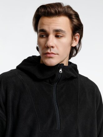 Анорак флисовый унисекс Fliska, черный Анорак флисовый унисекс Fliska, черный