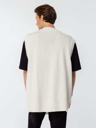 Жилет оверсайз унисекс Tad в сумке, молочно-белый Жилет оверсайз унисекс Tad в сумке, молочно-белый