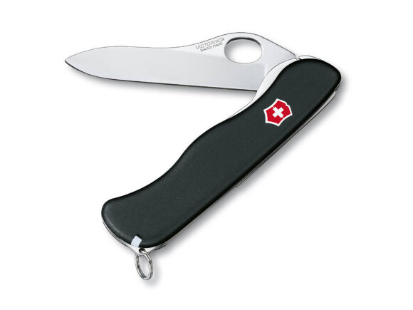 Нож перочинный VICTORINOX Sentinel Clip, 111 мм, 5 функций, с фиксатором лезвия, чёрный с нанесением логотипа