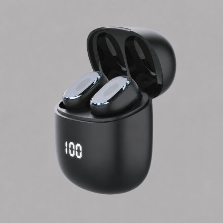 Беспроводные наушники с микрофоном Air Buds Pro, TWS, BT 5.3, LED, 300 мАч, черный, Deppa Беспроводные наушники с микрофоном Air Buds Pro, TWS, BT 5.3, LED, 300 мАч, черный, Deppa