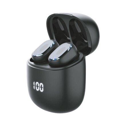 Беспроводные наушники с микрофоном Air Buds Pro, TWS, BT 5.3, LED, 300 мАч, черный, Deppa Беспроводные наушники с микрофоном Air Buds Pro, TWS, BT 5.3, LED, 300 мАч, черный, Deppa