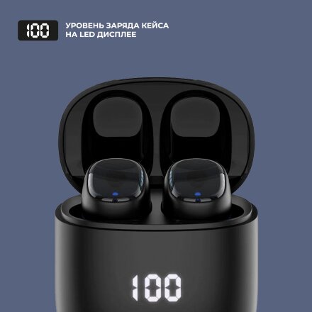Беспроводные наушники с микрофоном Air Buds Pro, TWS, BT 5.3, LED, 300 мАч, черный, Deppa Беспроводные наушники с микрофоном Air Buds Pro, TWS, BT 5.3, LED, 300 мАч, черный, Deppa