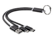 Кабель для зарядки Tres с брелоком, черный Кабель для зарядки Tres с брелоком, черный