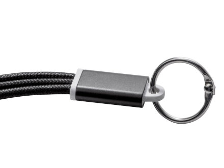 Кабель для зарядки Tres с брелоком, черный Кабель для зарядки Tres с брелоком, черный