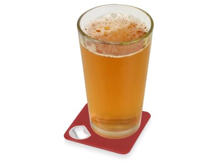 Подставка для кружки с открывалкой Liso, черный/красный Подставка для кружки с открывалкой Liso, черный/красный