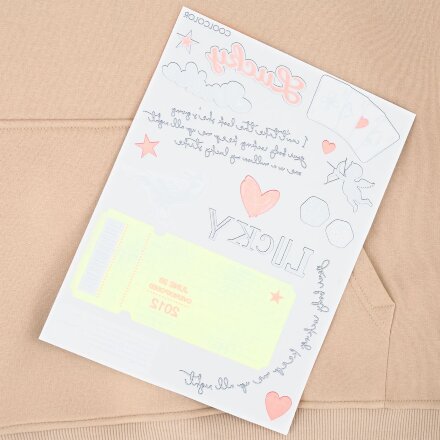 Худи оверсайз с термонаклейками Lucky Strike, бежевое Худи оверсайз с термонаклейками Lucky Strike, бежевое