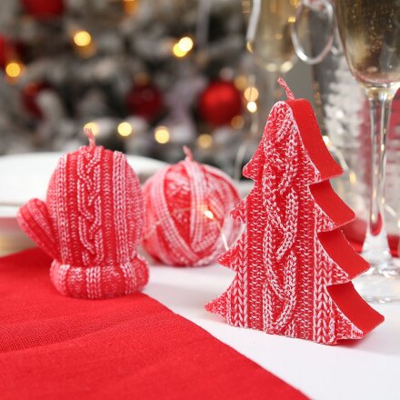 Свеча Kniteam, клубок, красный Свеча Kniteam, клубок, красный