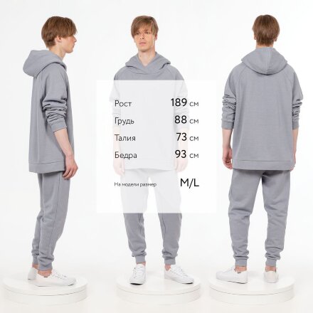 Худи унисекс H1, серое Худи унисекс H1, серое