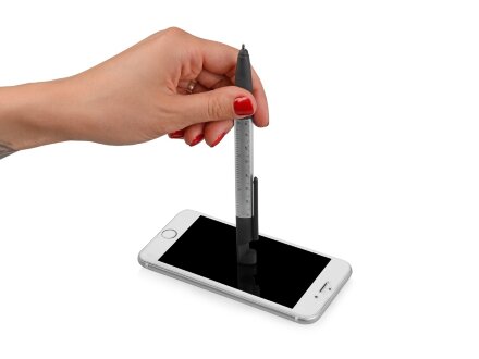 Ручка-стилус металлическая шариковая многофункциональная (6 функций) Multy, серебристый Ручка-стилус металлическая шариковая многофункциональная (6 функций) Multy, серебристый