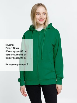 Толстовка на молнии с капюшоном Siverga 2.0, зеленая Толстовка на молнии с капюшоном Siverga 2.0, зеленая