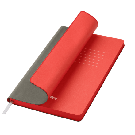 Ежедневник Latte soft touch недатированный, серый/красный