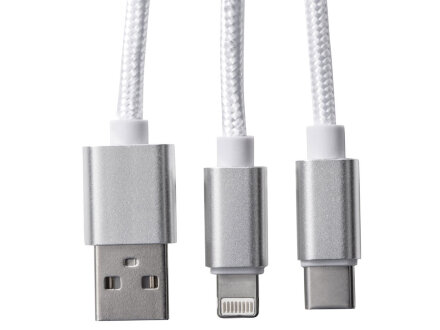 Кабель для зарядки Tres с брелоком, серый Кабель для зарядки Tres с брелоком, серый