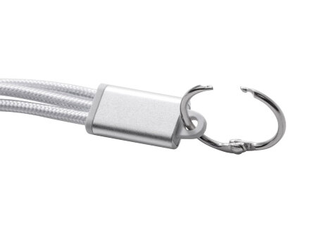 Кабель для зарядки Tres с брелоком, серый Кабель для зарядки Tres с брелоком, серый