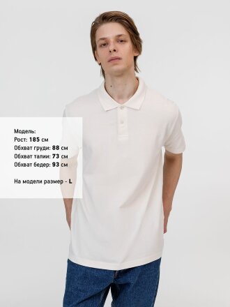 Рубашка поло унисекс Pulse, молочно-белая Рубашка поло унисекс Pulse, молочно-белая