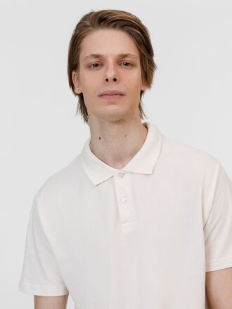 Рубашка поло унисекс Pulse, молочно-белая Рубашка поло унисекс Pulse, молочно-белая