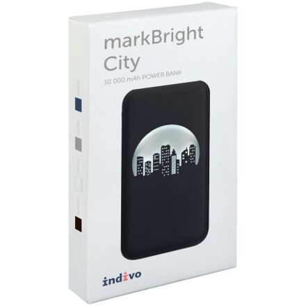 Аккумулятор с подсветкой markBright City, 10000 мАч, черный Аккумулятор с подсветкой markBright City, 10000 мАч, черный