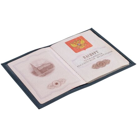 Обложка для паспорта Nubuk, синяя Обложка для паспорта Nubuk, синяя