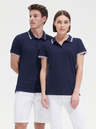 Рубашка поло женская Pasadena Women 200 с контрастной отделкой, ярко-синяя с белым Рубашка поло женская Pasadena Women 200 с контрастной отделкой, ярко-синяя с белым