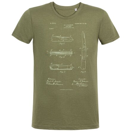 Футболка приталенная Old Patents. Knife, меланж хаки Футболка приталенная Old Patents. Knife, меланж хаки