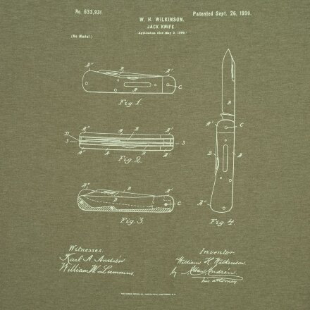 Футболка приталенная Old Patents. Knife, меланж хаки Футболка приталенная Old Patents. Knife, меланж хаки