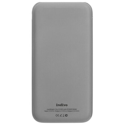 Аккумулятор с подсветкой markBright City, 10000 мАч, серый Аккумулятор с подсветкой markBright City, 10000 мАч, серый