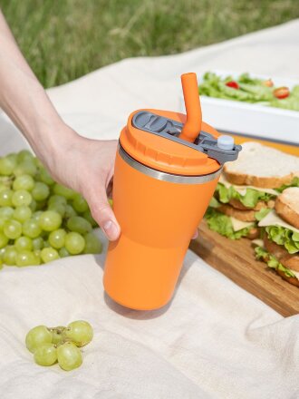 Термостакан Sapporo без логотипа, оранжевый Термостакан Sapporo без логотипа, оранжевый