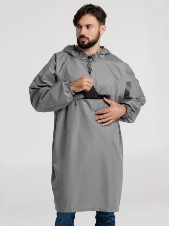 Дождевик-анорак Hard Work, серый, единый размер Дождевик-анорак Hard Work, серый, единый размер